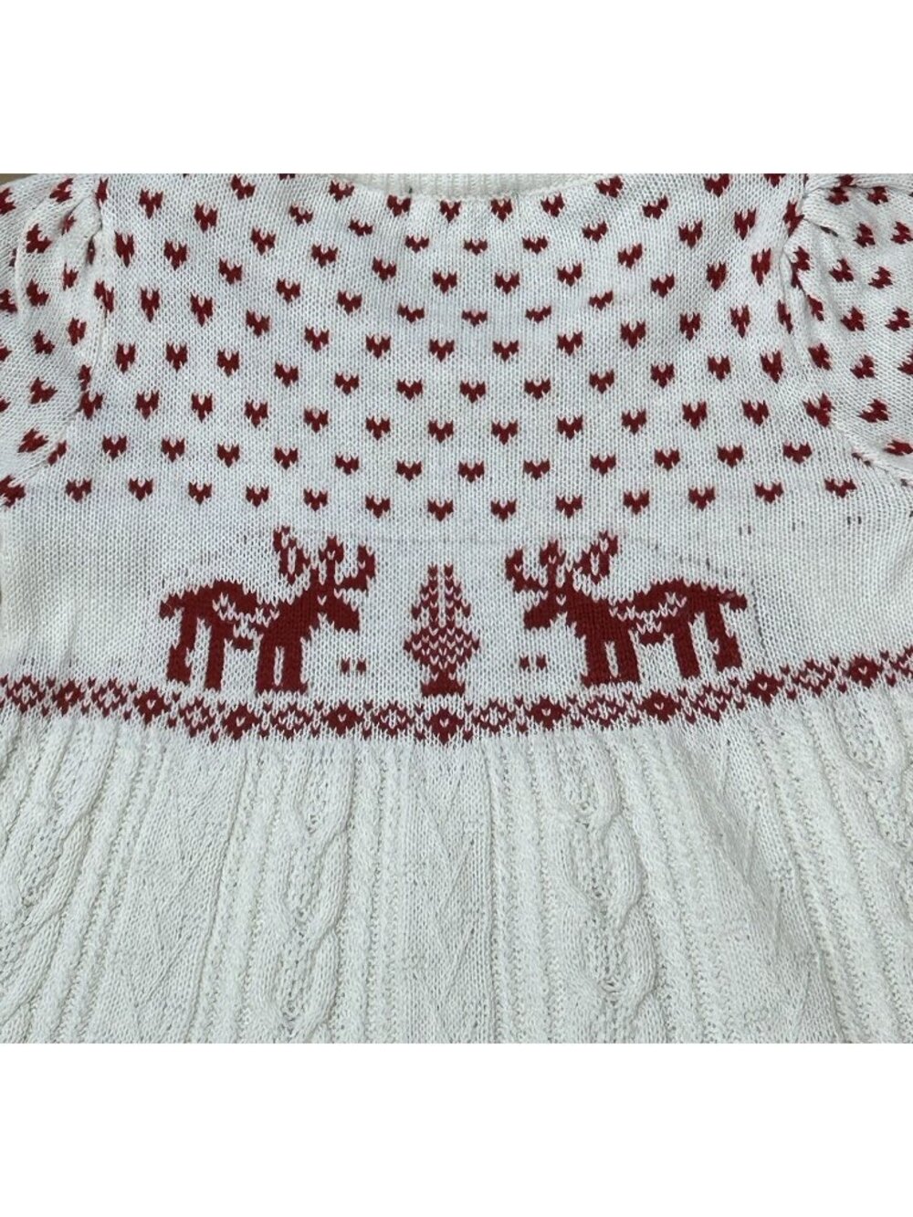 2hip Christmas sweater dress reindeer snowflake fair isle Grils 6X Cross Stitch - Picture 7 of 7